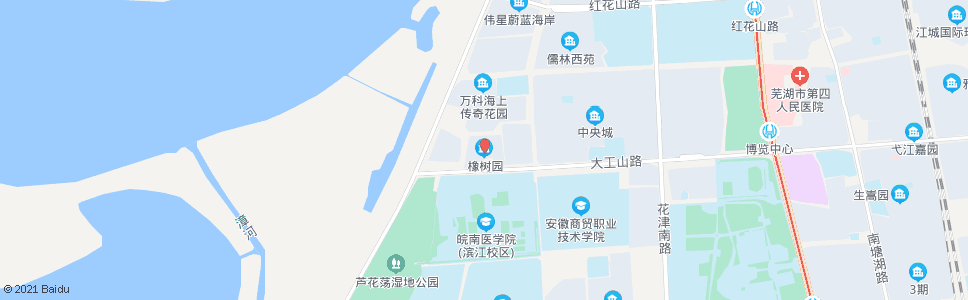 芜湖地大橡树园(春江绿岛南门)_公交站地图_芜湖公交_妙搜公交查询2024