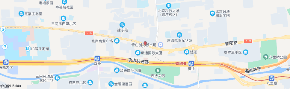 北京管庄(朝阳路)_公交站地图_北京公交_妙搜公交查询2025