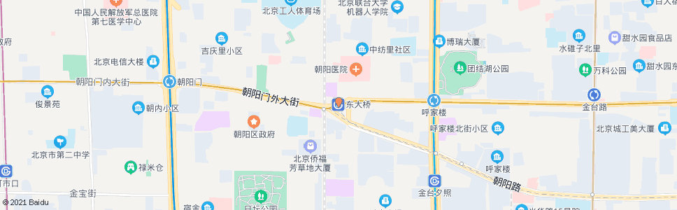 北京东大桥路口东_公交站地图_北京公交_妙搜公交查询2024