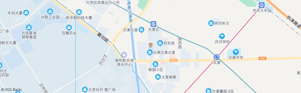 北京次渠小学_公交站地图_北京公交_妙搜公交查询2025