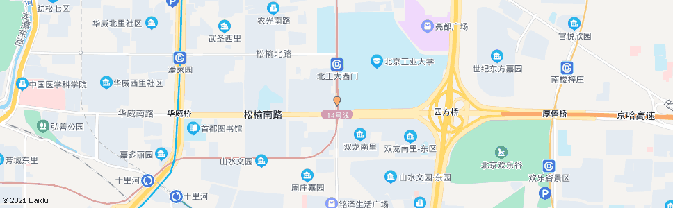 北京北京工业大学南站_公交站地图_北京公交_妙搜公交查询2024