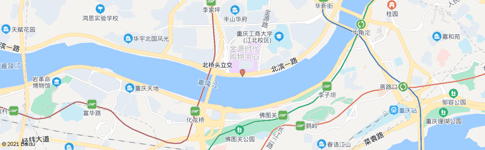 重庆北滨路灯巢市场_公交站地图_重庆公交_妙搜公交查询2025