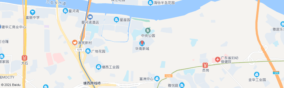 广州华南新城南大路口(南行)_公交站地图_广州公交_妙搜公交查询2024