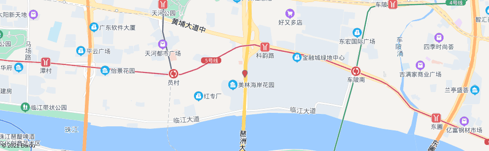 广州琶洲大桥北总站(美林花园东门)_公交站地图_广州公交_妙搜公交查询2024