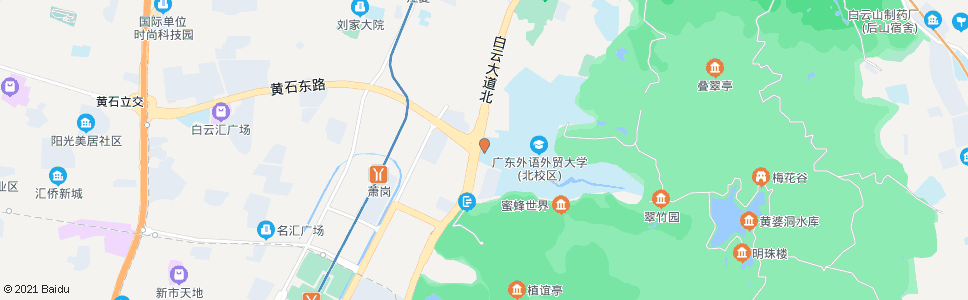 广州外语学院(白云山西门)_公交站地图_广州公交_妙搜公交查询2024