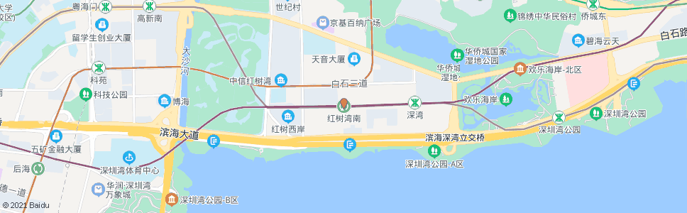 深圳红树湾南地铁站_公交站地图_深圳公交_妙搜公交查询2024