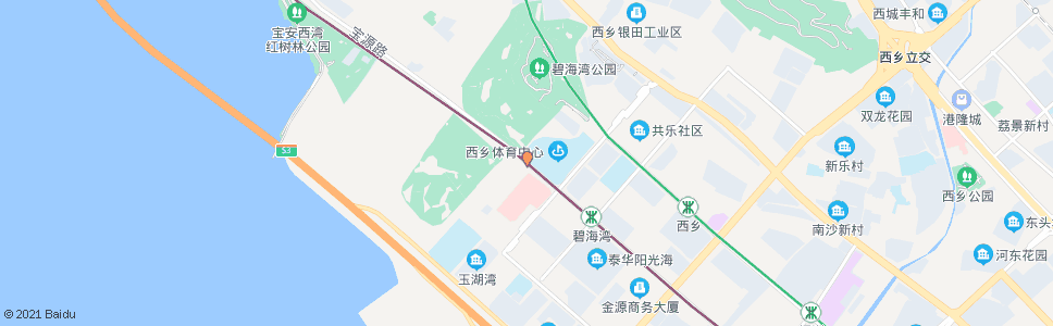 深圳西乡体育中心西_公交站地图_深圳公交_妙搜公交查询2024