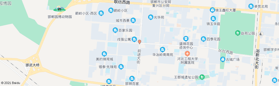 邯郸百花街岭南路口_公交站地图_邯郸公交_妙搜公交查询2025