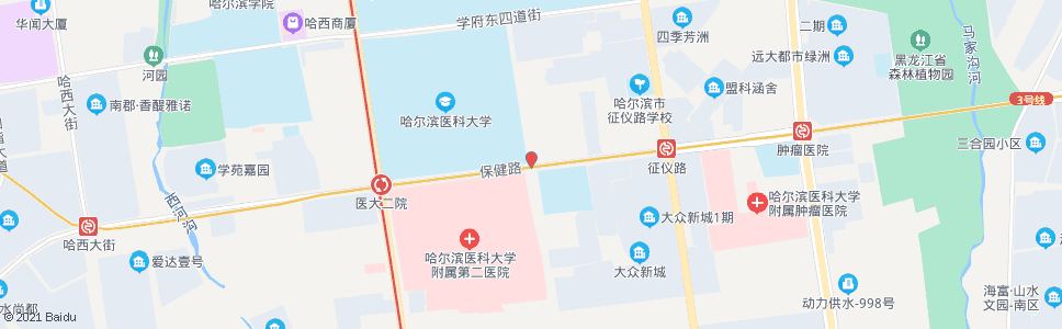 哈尔滨保健路(测绘路口)_公交站地图_哈尔滨公交_妙搜公交查询2024