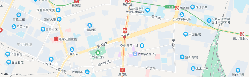 哈尔滨红旗大街(公滨路路口)_公交站地图_哈尔滨公交_妙搜公交查询2024