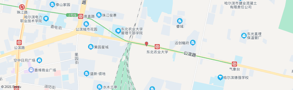 哈尔滨木材东街(公滨道路口)_公交站地图_哈尔滨公交_妙搜公交查询2024