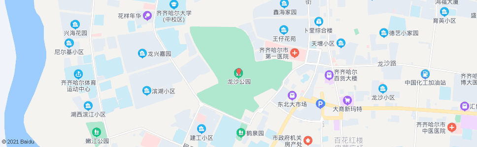 齐齐哈尔龙沙公园_公交站地图_齐齐哈尔公交_妙搜公交查询2025