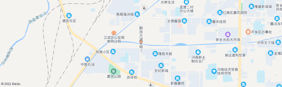 新乡解放大道李村西口_公交站地图_新乡公交_妙搜公交查询2024