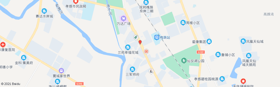 孝感水产市场_公交站地图_孝感公交_妙搜公交查询2025