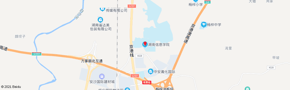 长沙湖南信息学院_公交站地图_长沙公交_妙搜公交查询2025