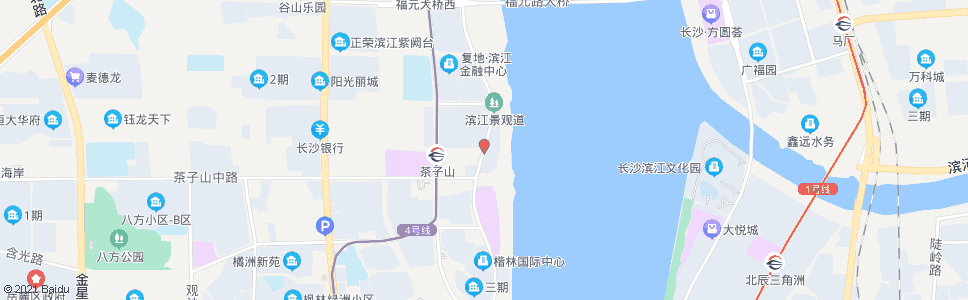 长沙滨江景观道茶子山路口_公交站地图_长沙公交_妙搜公交查询2024