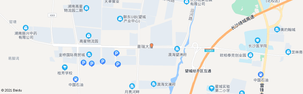 长沙普瑞大道马桥河路口_公交站地图_长沙公交_妙搜公交查询2024