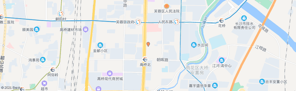 长沙朝晖路口(市交运局)_公交站地图_长沙公交_妙搜公交查询2025