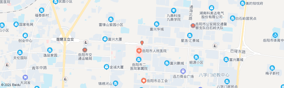 岳阳市二医院_公交站地图_岳阳公交_妙搜公交查询2025