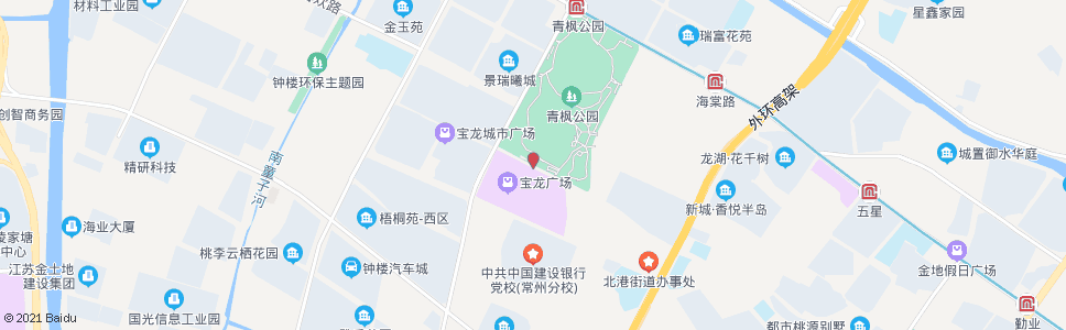 常州青枫公园南(宝龙城市广场)_公交站地图_常州公交_妙搜公交查询2025