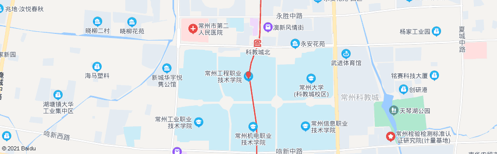 常州滆湖路花园街(工程学院)_公交站地图_常州公交_妙搜公交查询2025