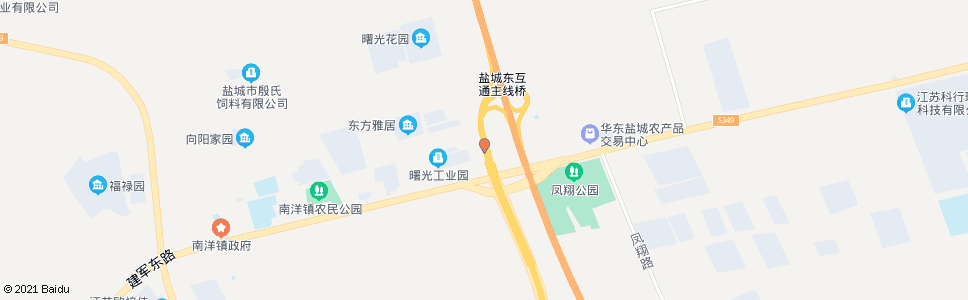 盐城普陀山路南环路口(沈海高速出入口)_公交站地图_盐城公交_妙搜公交查询2024