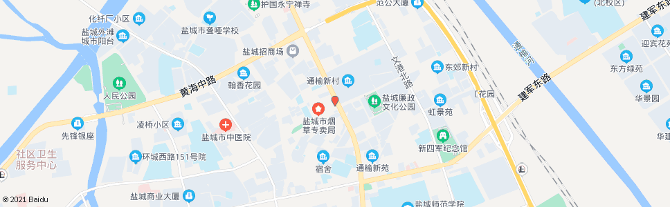 盐城市文化馆(毓龙东路)_公交站地图_盐城公交_妙搜公交查询2024