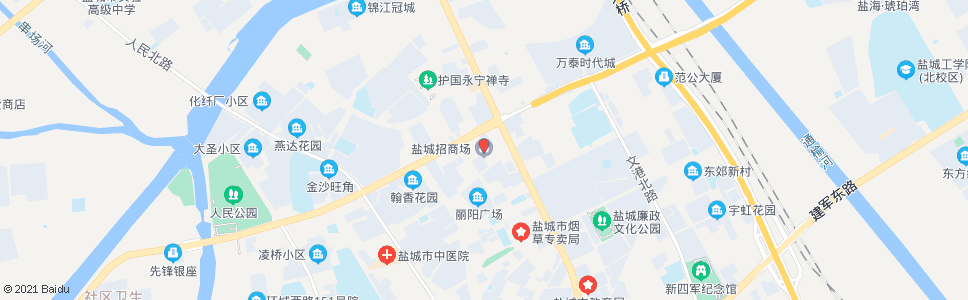 盐城盐城招商场北_公交站地图_盐城公交_妙搜公交查询2025