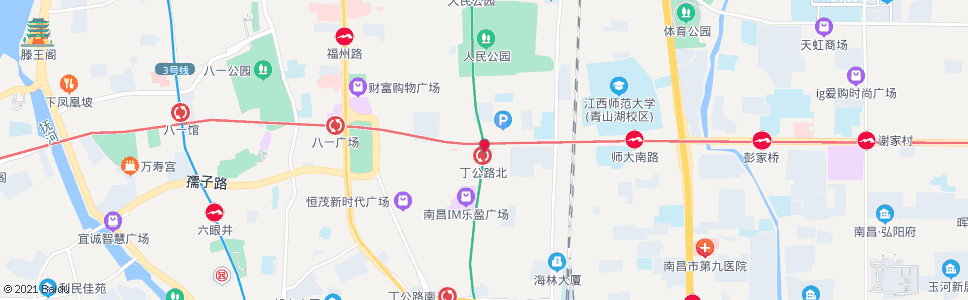 南昌丁公路北口_公交站地图_南昌公交_妙搜公交查询2025