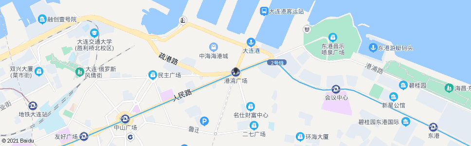 大连港湾广场站_公交站地图_大连公交_妙搜公交查询2024