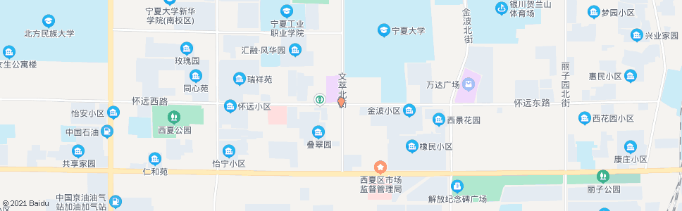 银川文萃街怀远路口_公交站地图_银川公交_妙搜公交查询2024