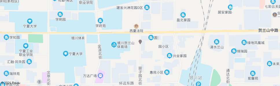 银川丽子园街贺兰山路口_公交站地图_银川公交_妙搜公交查询2024