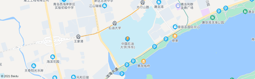 青岛石油大学(漓江西路)_公交站地图_青岛公交_妙搜公交查询2024