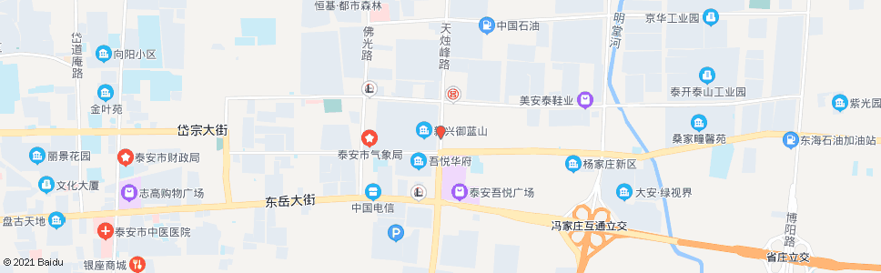 泰安泰莱路路口_公交站地图_泰安公交_妙搜公交查询2024