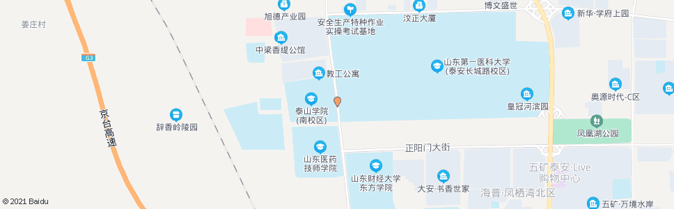 泰安泰山学院南校区_公交站地图_泰安公交_妙搜公交查询2024