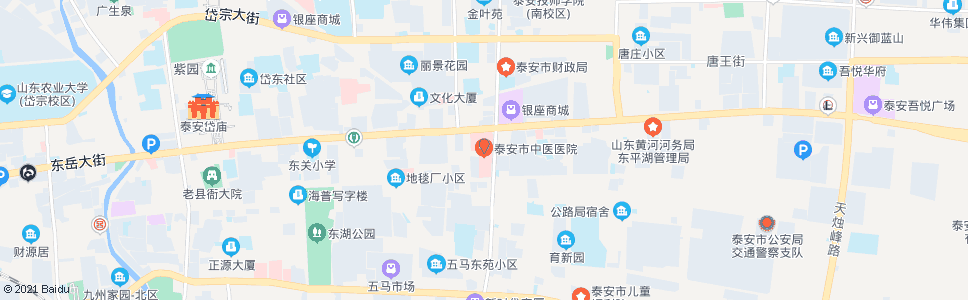 泰安岱庙办事处(原中医医院站)_公交站地图_泰安公交_妙搜公交查询2024