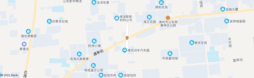 潍坊海龙路通亭街口_公交站地图_潍坊公交_妙搜公交查询2024