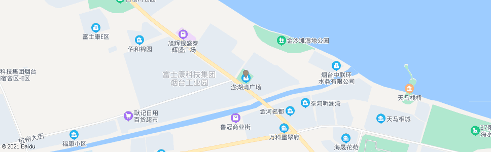 烟台富士康东门(金桥澎湖湾)_公交站地图_烟台公交_妙搜公交查询2024