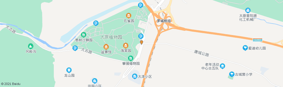 太原晋祠路唐城公路口_公交站地图_太原公交_妙搜公交查询2025