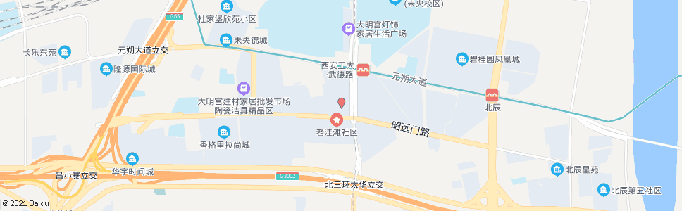 西安大明宫建材家居有限公司_公交站地图_西安公交_妙搜公交查询2024