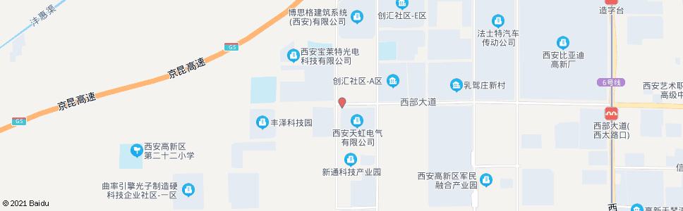 西安西部大道上林苑四路口_公交站地图_西安公交_妙搜公交查询2025