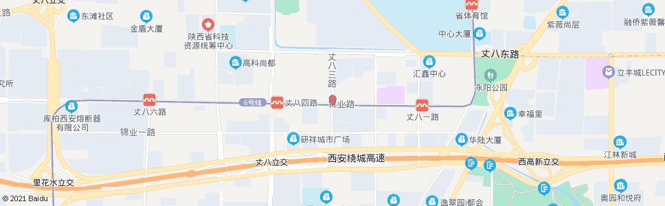 西安锦业路丈八三路口_公交站地图_西安公交_妙搜公交查询2025