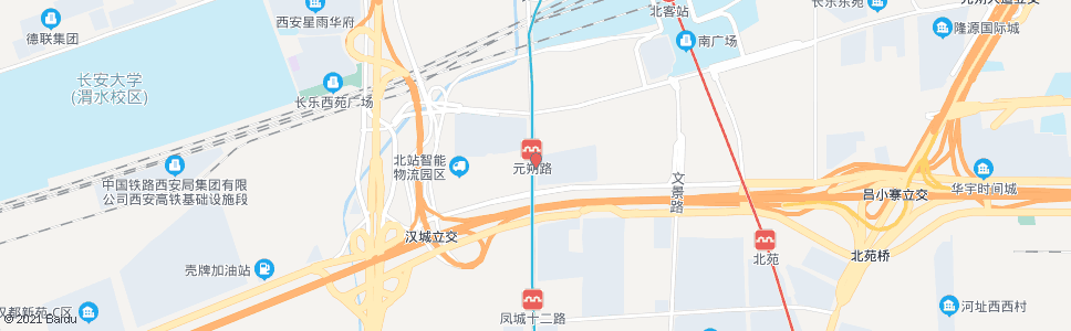 西安元朔路明光路口_公交站地图_西安公交_妙搜公交查询2025