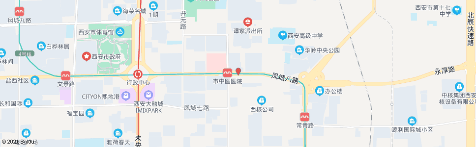 西安凤城八路西段_公交站地图_西安公交_妙搜公交查询2025