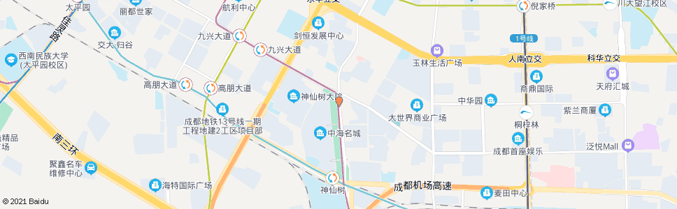 成都神仙树南路北_公交站地图_成都公交_妙搜公交查询2024