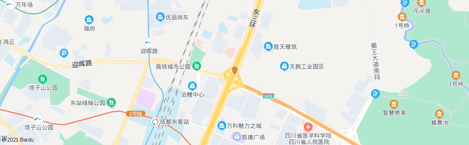 成都三环路成渝立交桥北内侧_公交站地图_成都公交_妙搜公交查询2024