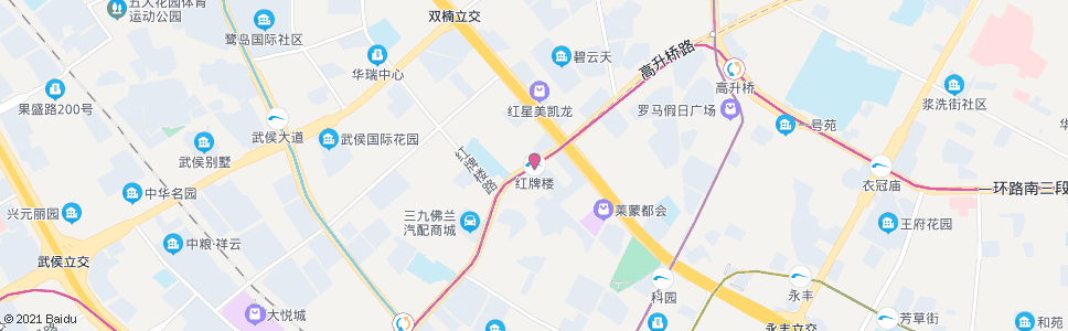 成都红牌楼北二街二环路口_公交站地图_成都公交_妙搜公交查询2024