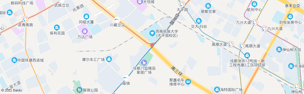 成都三环川藏立交东外侧_公交站地图_成都公交_妙搜公交查询2024