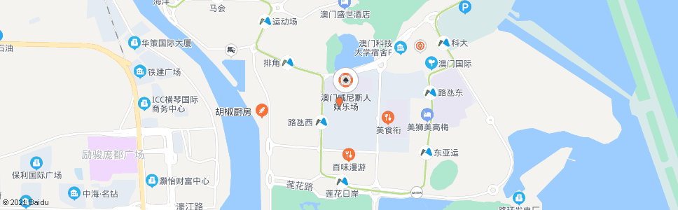 澳門連貫公路(威尼斯人)(北行)_巴士站地圖_澳門巴士_妙搜巴士搜尋2024