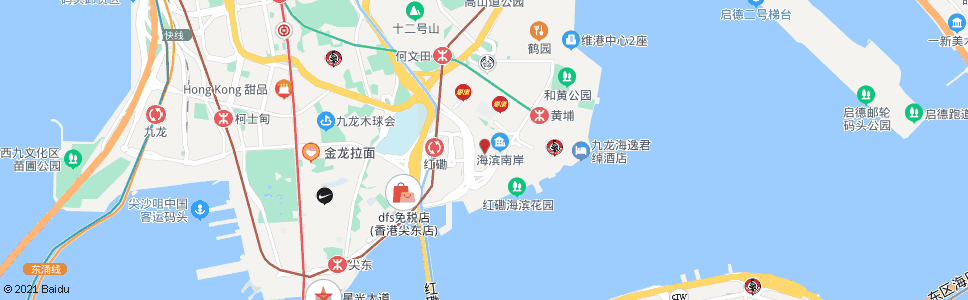 香港茜發道(藍田mtrd1匯景花園)_巴士站地圖_香港巴士_妙搜巴士搜尋2025